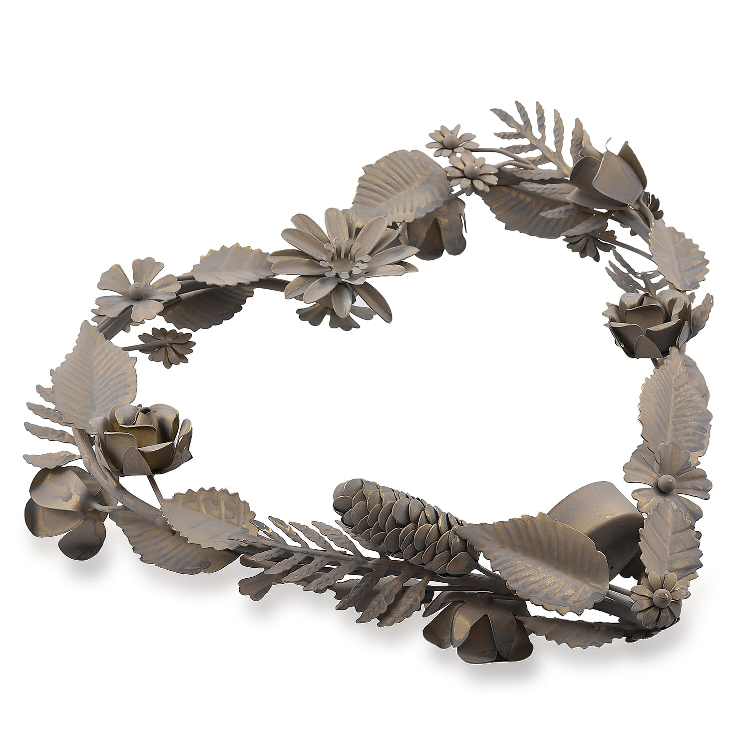 Home Decor - Decorative Handcrafted Heart Shaped Vertical Wall Hanging Antique Candle Holder (Size 27x5x24 Cm)