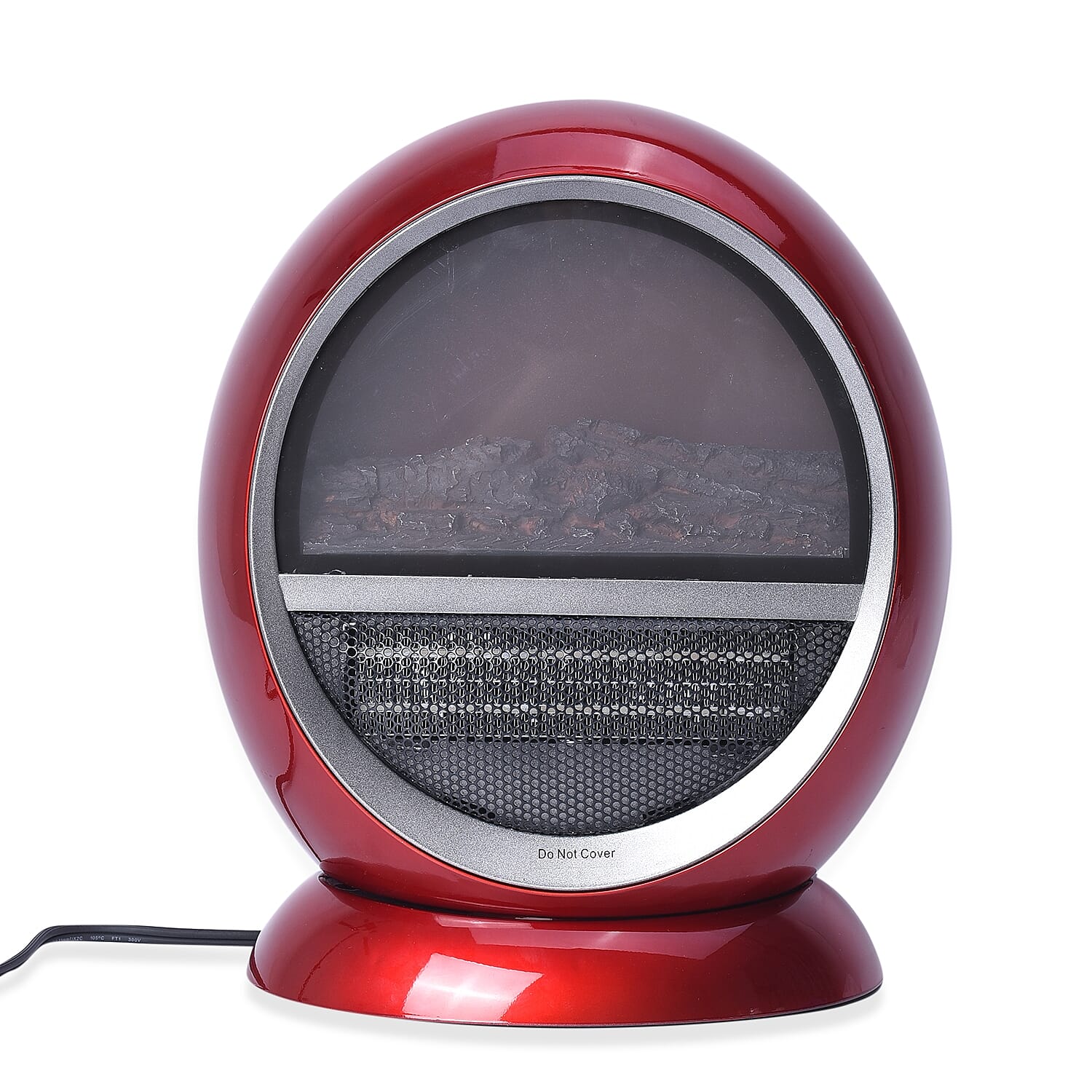 1.5KW Portable PTC Fireplace Design Electric Heater with 3 Pin Plug (Size 25x36 Cm) - Red