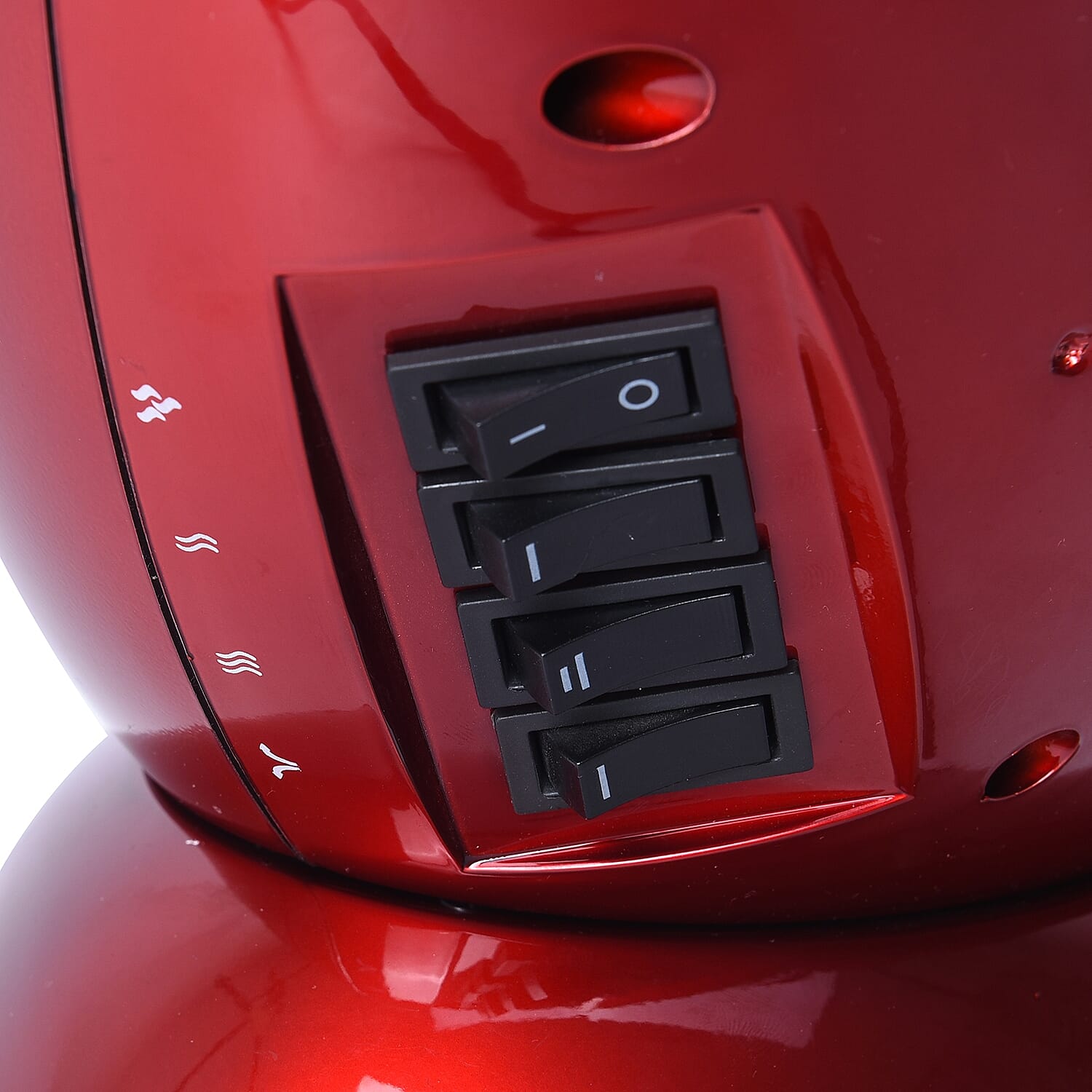 1.5KW Portable PTC Fireplace Design Electric Heater with 3 Pin Plug (Size 25x36 Cm) - Red