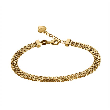 Royal Bali -  9K Yellow Gold Bismark Link Bracelet (Size 7-1 Inch Ext.)