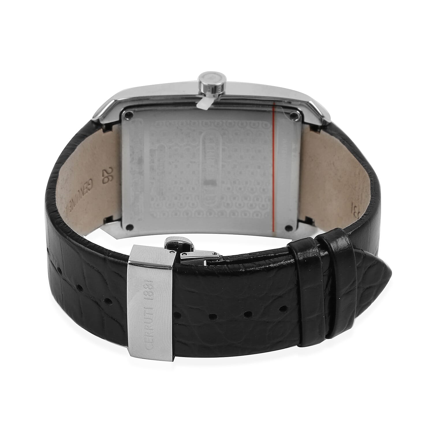 CERRUTI 1881 Calisto Swiss Parts Mens Watch with Leather Strap Swiss Parts Black and Silver. Water resistant to 5 Bar