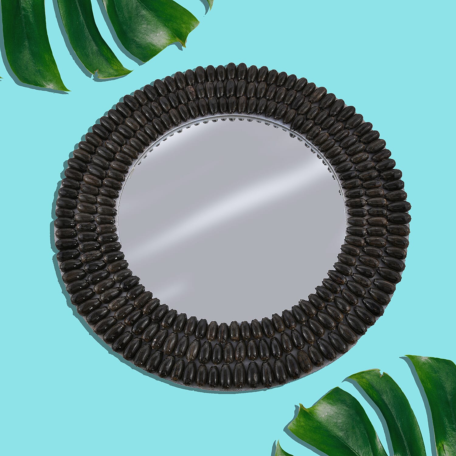 Bali Collection - Home Decor Mirror with  Seashell Frame (Size 45Cm)