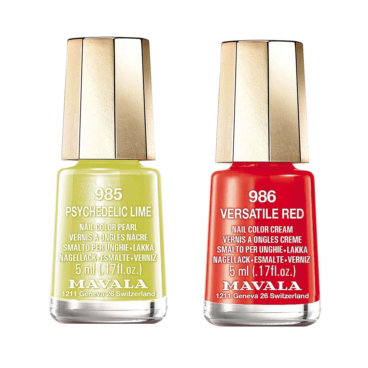 Mavala: Versatile Red - 986 & Psychedelic Lime - 985