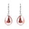 White Shell Pearl Solitaire Drop Earrings in Platinum Plated Sterling Silver