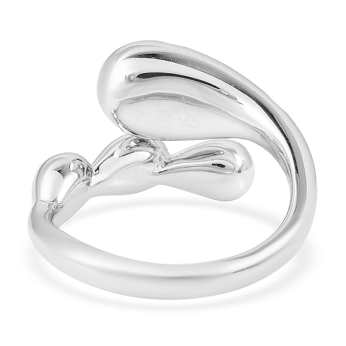 LucyQ African Ruby (Rnd) Adjustable Drip Bypass Ring in Rhodium Overlay Sterling Silver, Silver wt 5.81 Gms.