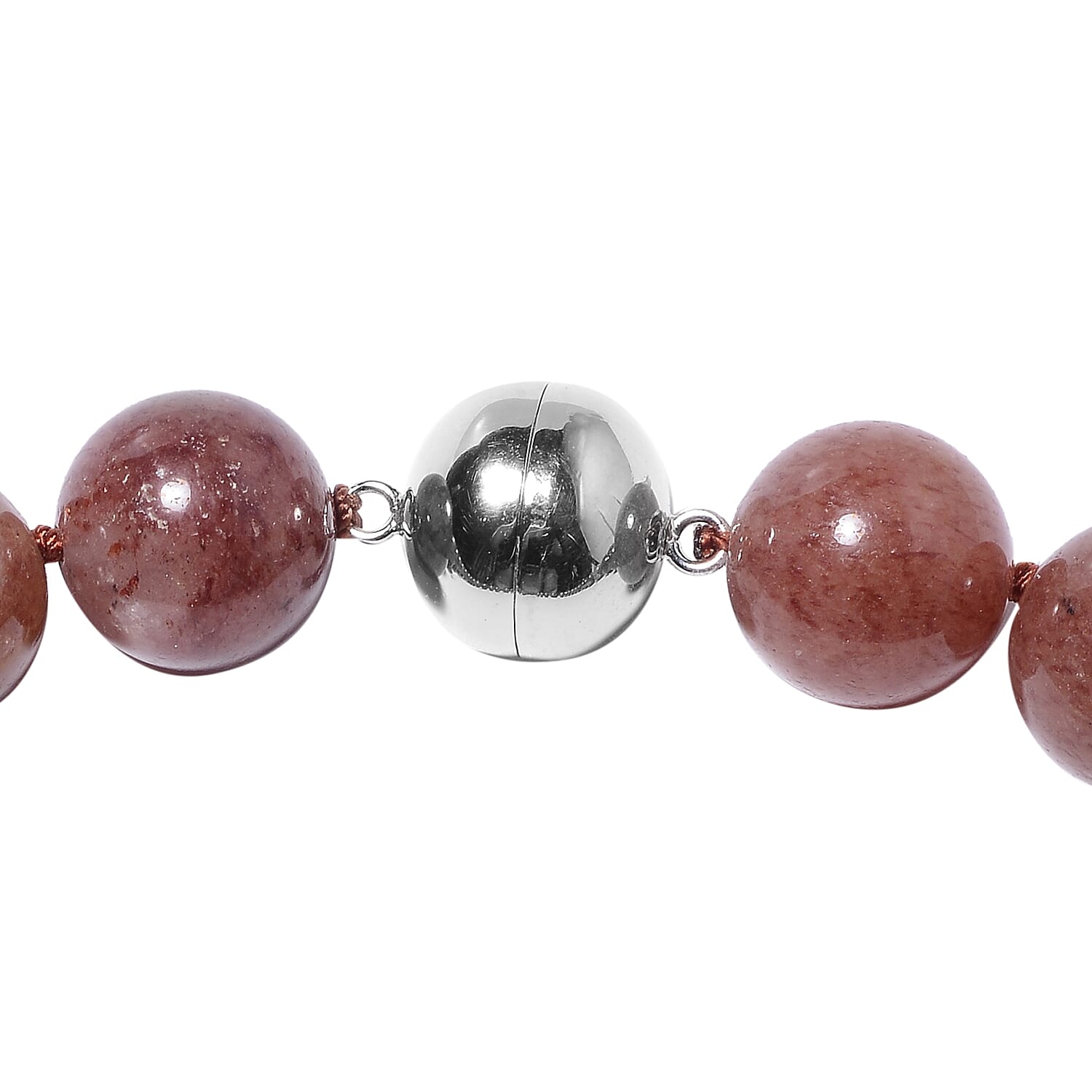 Extremely Rare Size Cherry Tanzurine (Rnd 13-15 mm) Necklace (Size 20) with Magnetic Lock in Rhodium Overlay Sterling Silver 649.00 Ct.