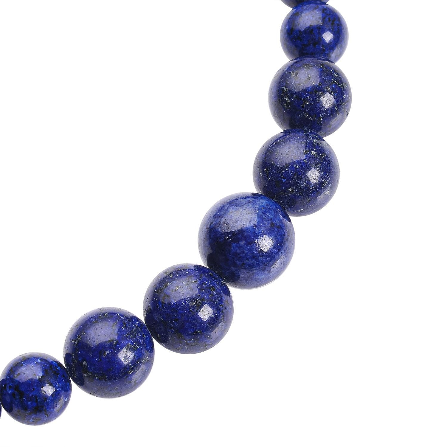 Lapis Lazuli (Rnd 6-17 mm) Graduated Necklace (Size 20) with Magnetic Lock in Rhodium Overlay Sterling Silver 250.00 Ct