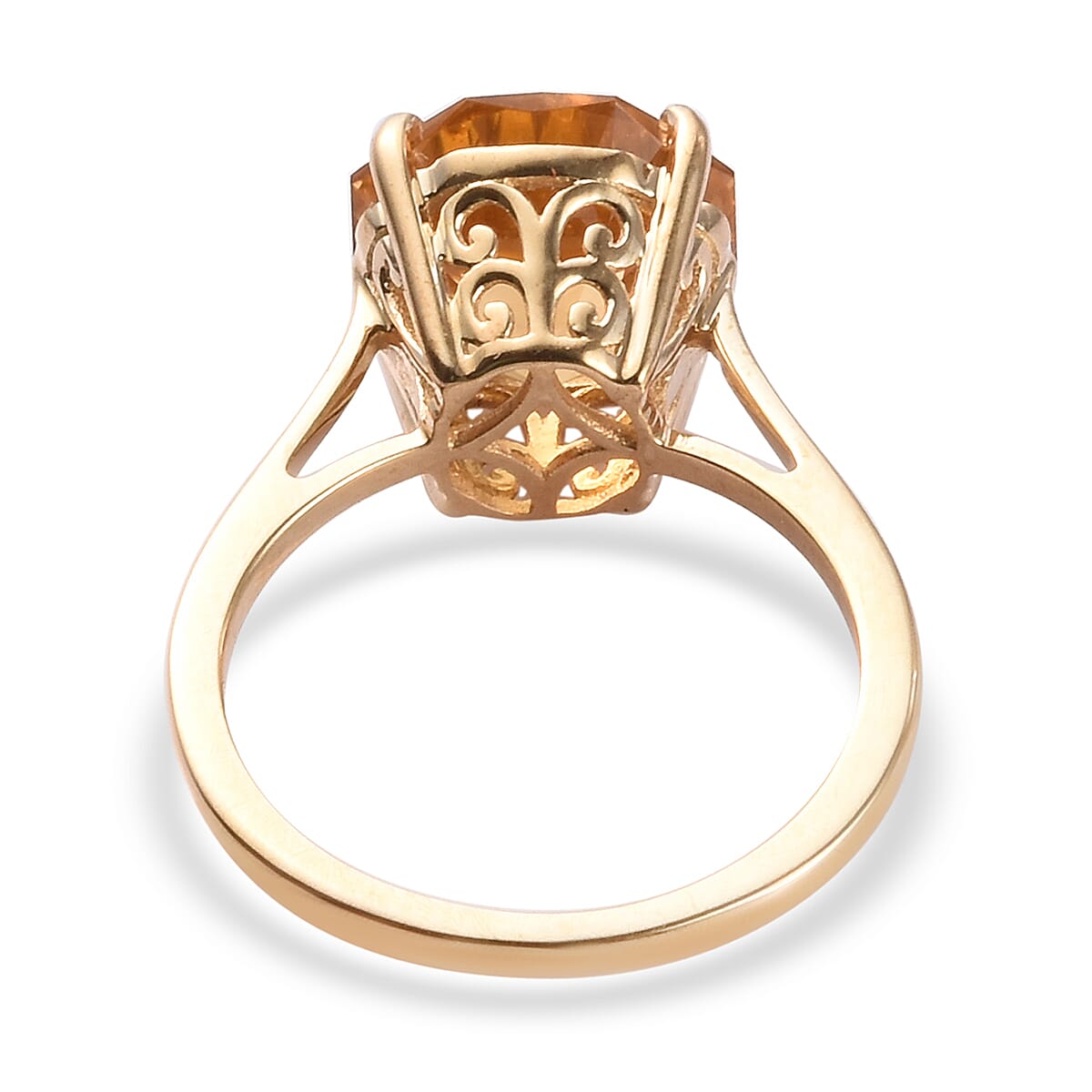 9K Yellow Gold AAA Citrine Solitaire Ring 3.75 Ct.