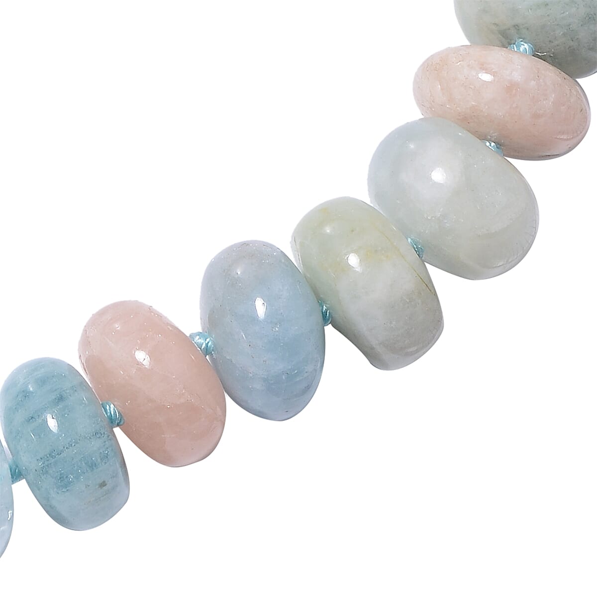 Extremely Rare Shape-Multi Beryl Necklace (Size 20) with Magnetic Lock in Rhodium Overlay Sterling Silver  700.00 Ct.