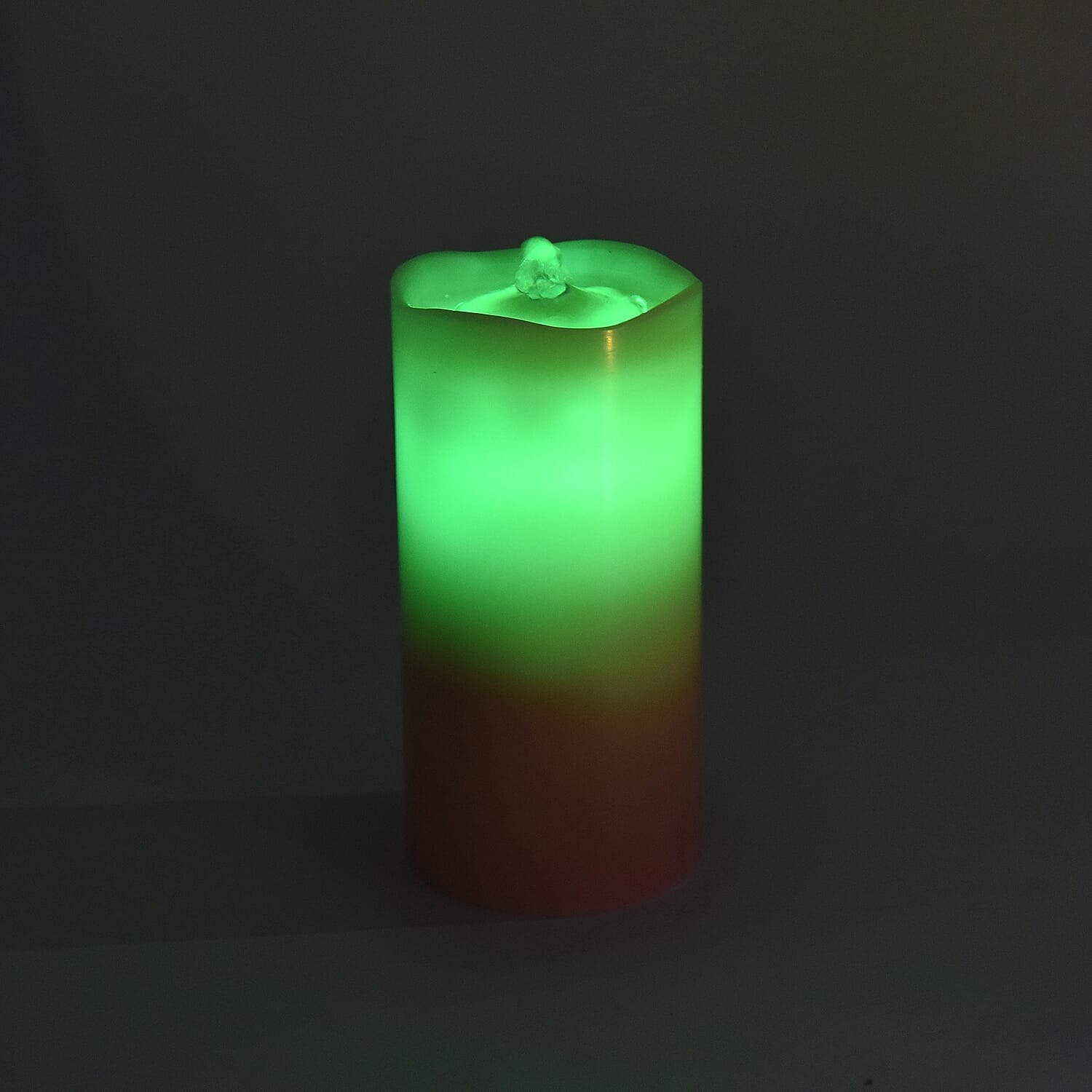 Real Wax Flameless Multicolour LED Water Fountain Candle with Remote Control (Size 10x10x20 Cm) - Pink (3xAA Battery not Included)