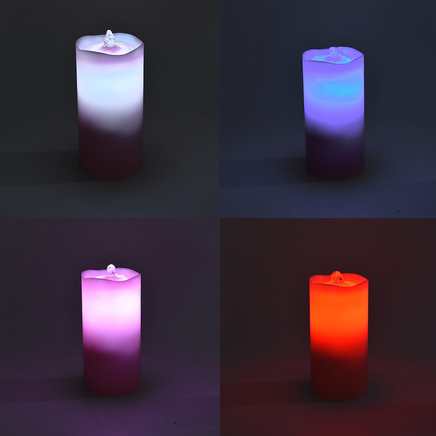 Real Wax Flameless Multicolour LED Water Fountain Candle with Remote Control (Size 10x10x20 Cm) - Pink (3xAA Battery not Included)