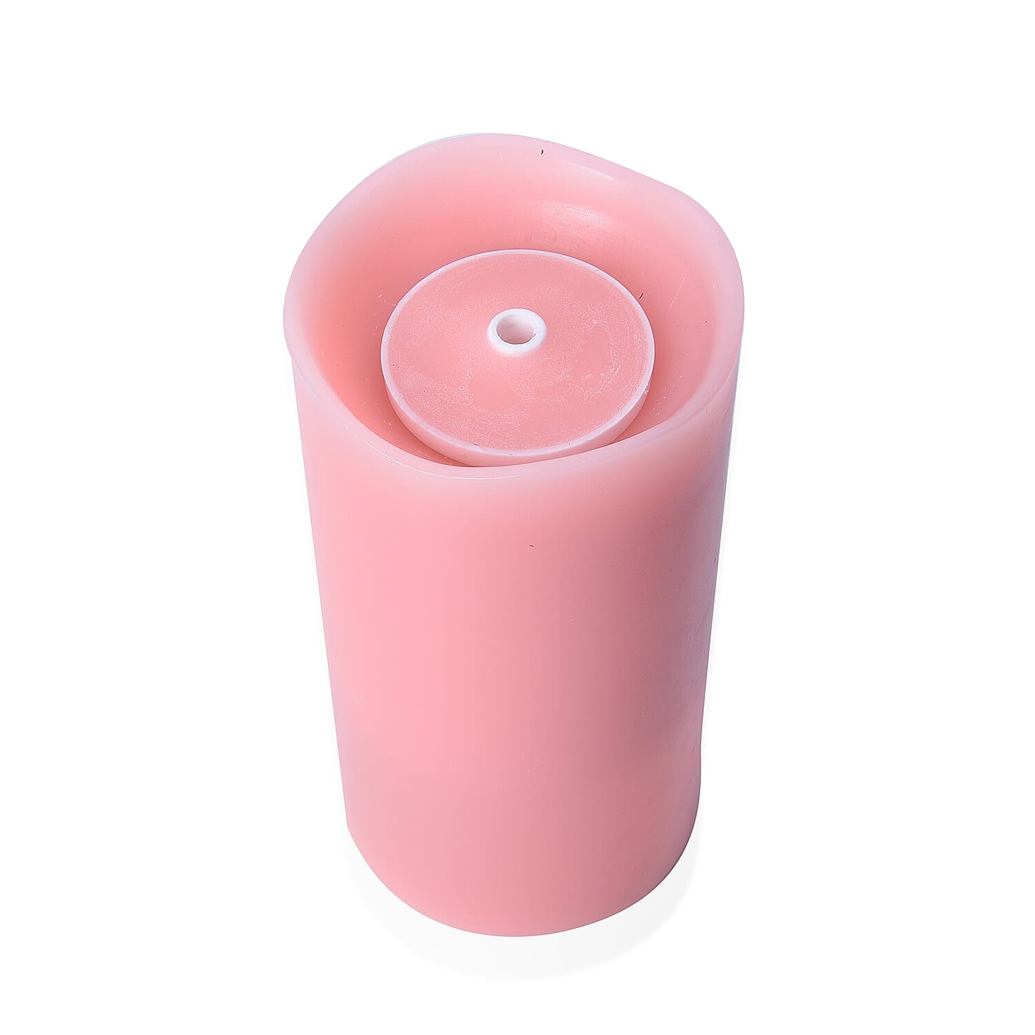 Real Wax Flameless Multicolour LED Water Fountain Candle with Remote Control (Size 10x10x20 Cm) - Pink (3xAA Battery not Included)