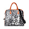 White and Black Colour Leopard Pattern Water ResistantTote Bag (Size 43x16x38 Cm) with Detachable Shoulder Strap
