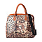 Brown Colour Leopard Pattern Water Resistant Tote Bag (Size 43x16x38 Cm) with Zipper Closure and Detachable Shoulder Strap