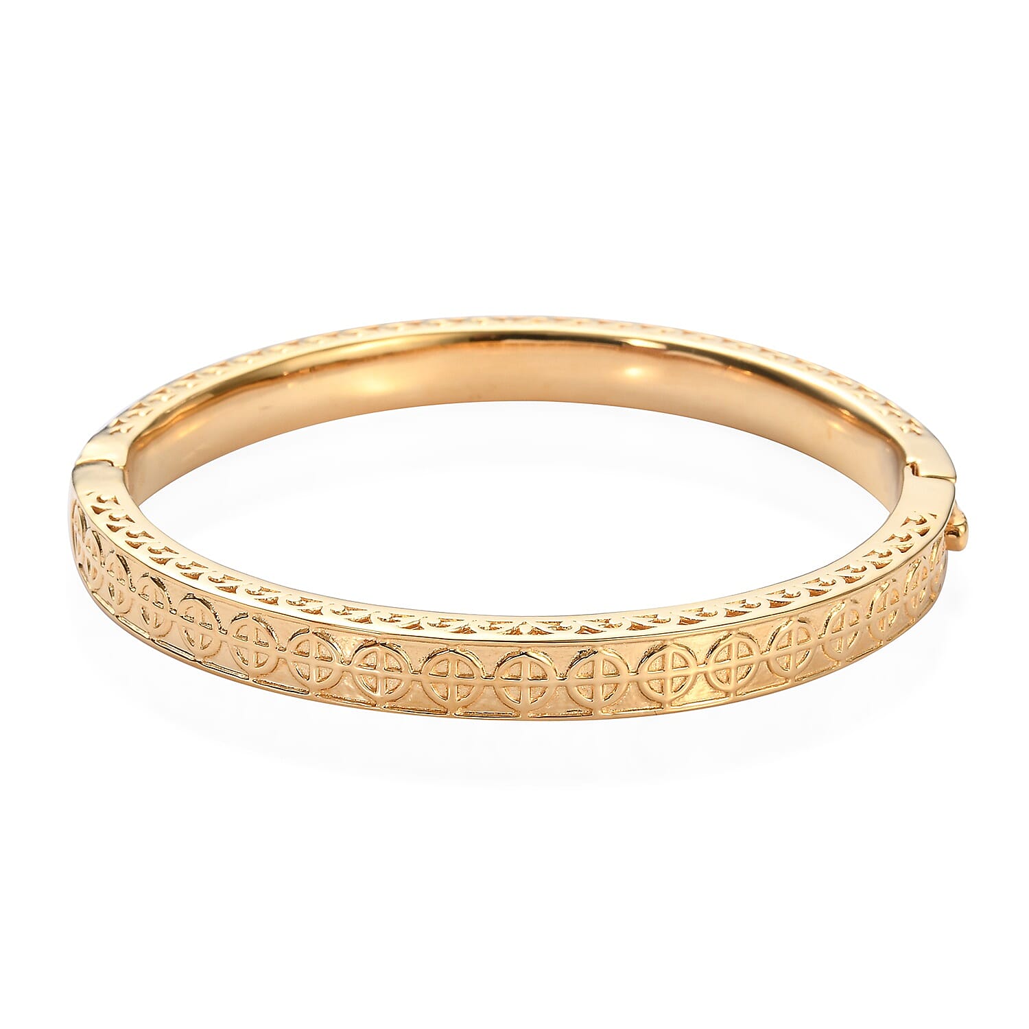 Freshwater Pearl Bangle (Size 7.5) in Yellow Gold Tone