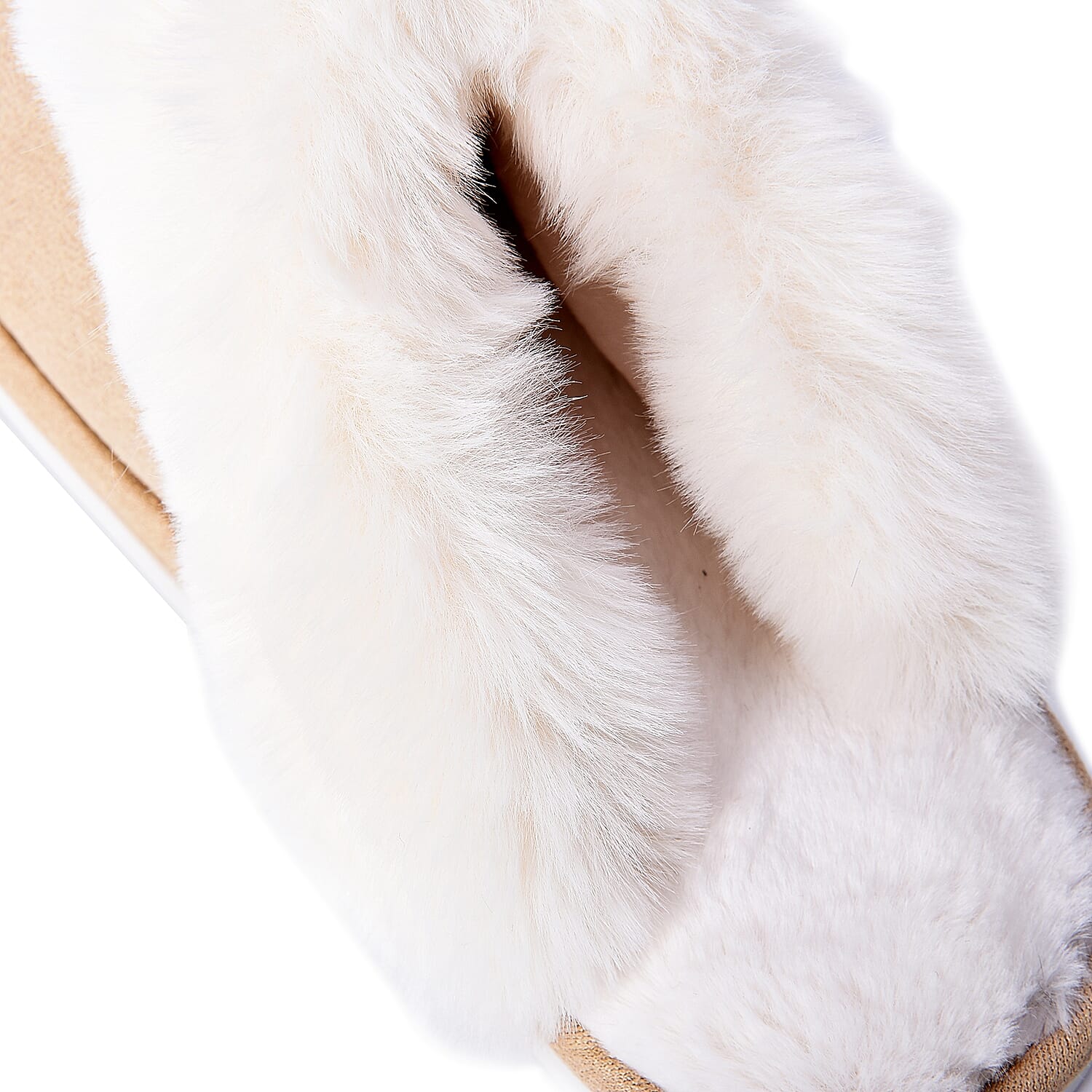 Super Soft Suede Home Slippers with Faux Fur (Size M)