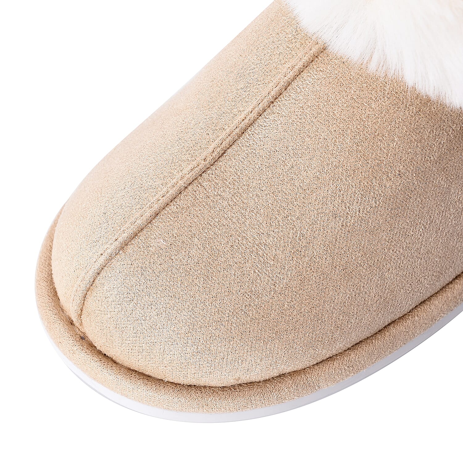 Super Soft Suede Home Slippers with Faux Fur (Size M)