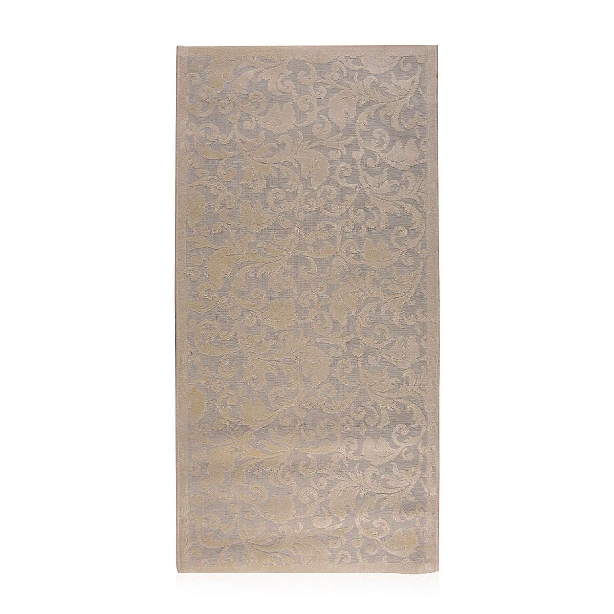 Vivaz Collection - Jaal- Damask Pattern Jacquard Carpet (Size 75x150 Cm) - Ivory