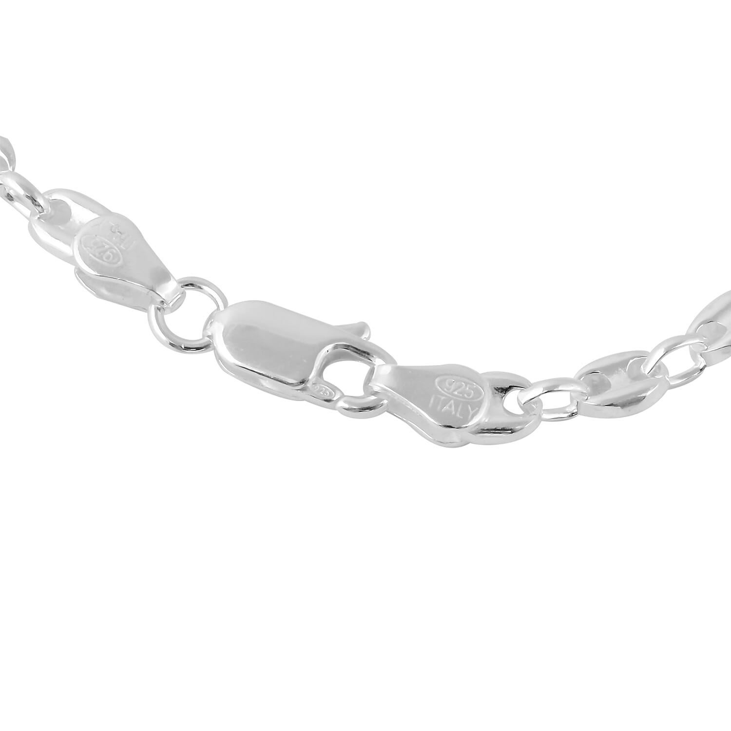 Italian Made Rhodium Overlay Sterling Silver Mariner Necklace (Size 20), Silver wt 16.46 Gms