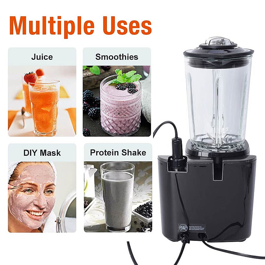 Multipurpose 25000-28000 RPM Vacuum Table Blender (1.5 L) (Including a Vacuum Bottle, a Vacuum Container and Two Vacuum Bags) - Grey