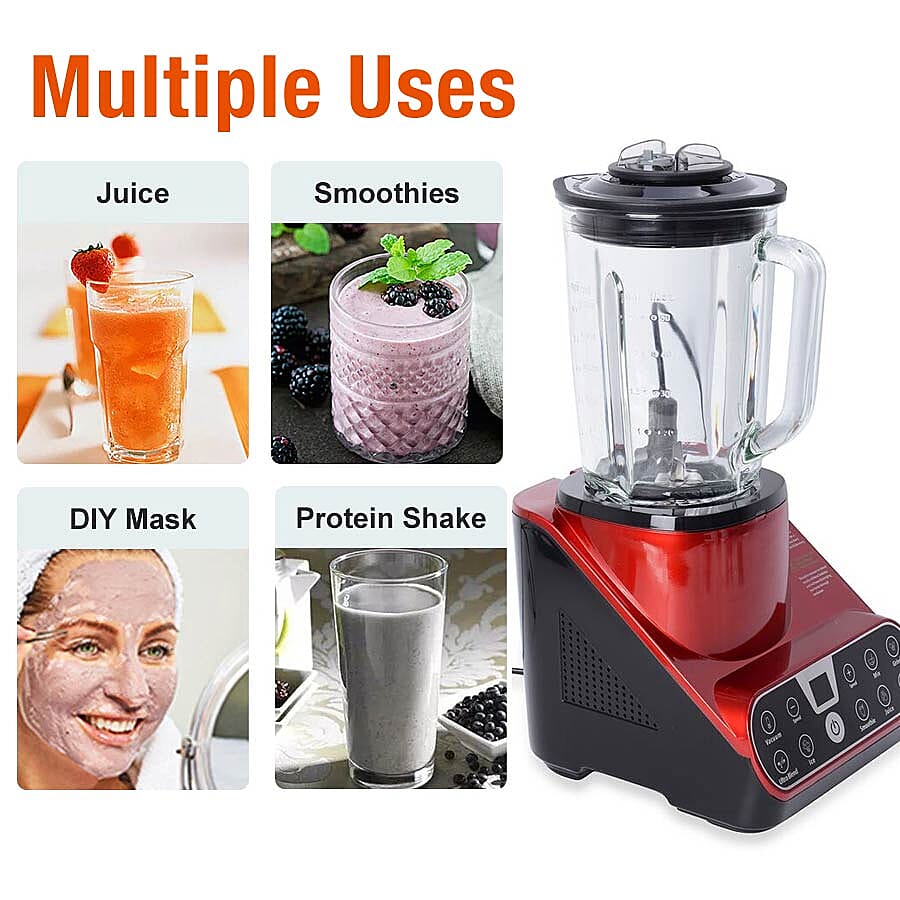 Super Auction- Multipurpose 25000-28000 RPM Vacuum Table Blender (1.5 L) (Including a Vacuum Bottle, a Vacuum Container and Two Vacuum Bags) - Red