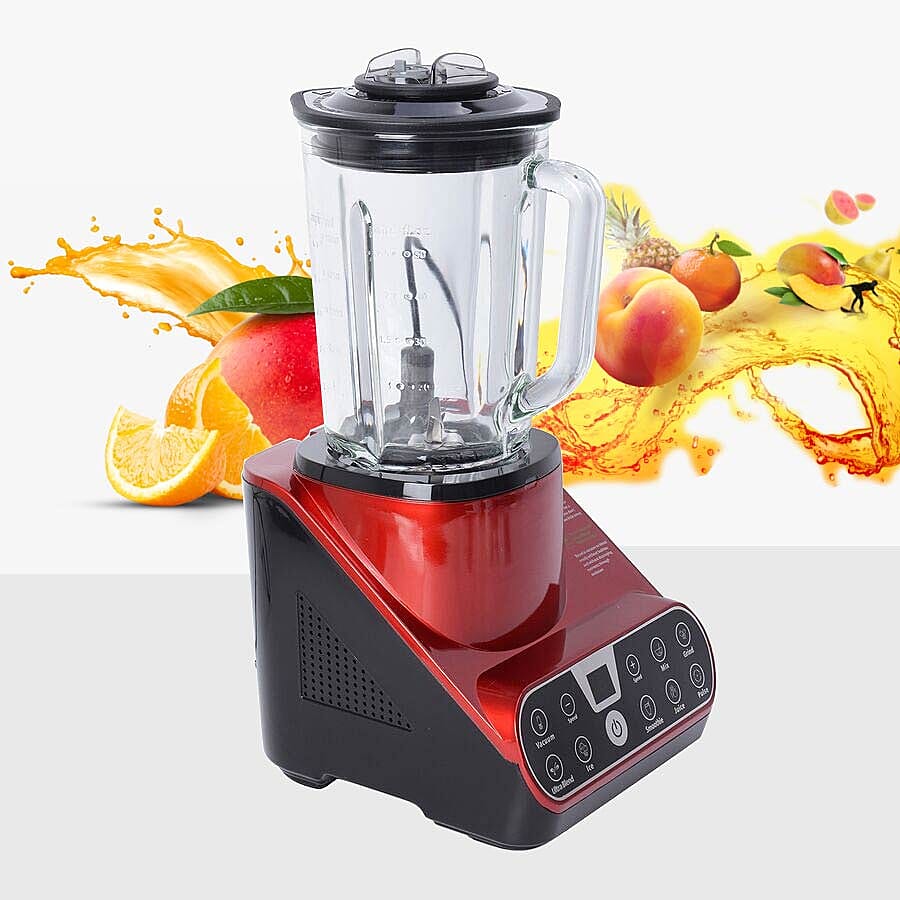 Super Auction- Multipurpose 25000-28000 RPM Vacuum Table Blender (1.5 L) (Including a Vacuum Bottle, a Vacuum Container and Two Vacuum Bags) - Red