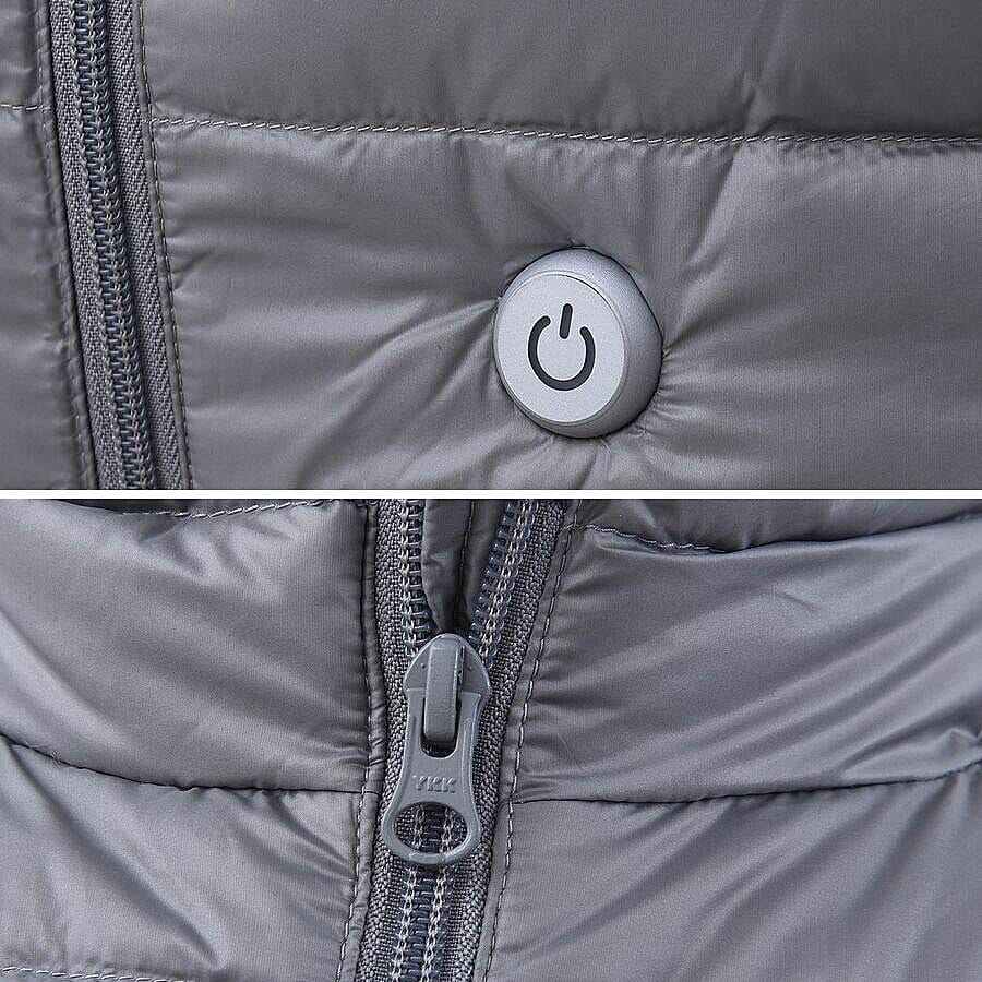 Heated Puffer Jacket with 3 Heat Settings (Size L) - 90% Duck Down And 10% Duck Feather - Black