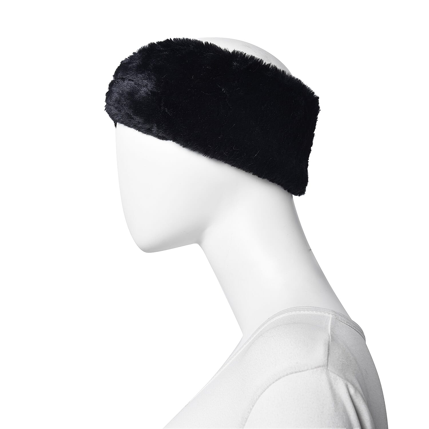 Bowknot Design Faux Fur Headband (Size 10x55 Cm) - Black