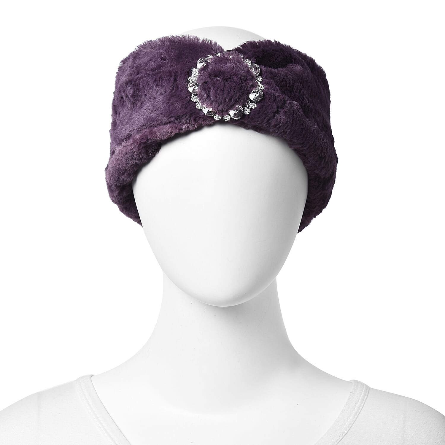 Bowknot Design Faux Fur Headband (Size 10x55 Cm) - Purple