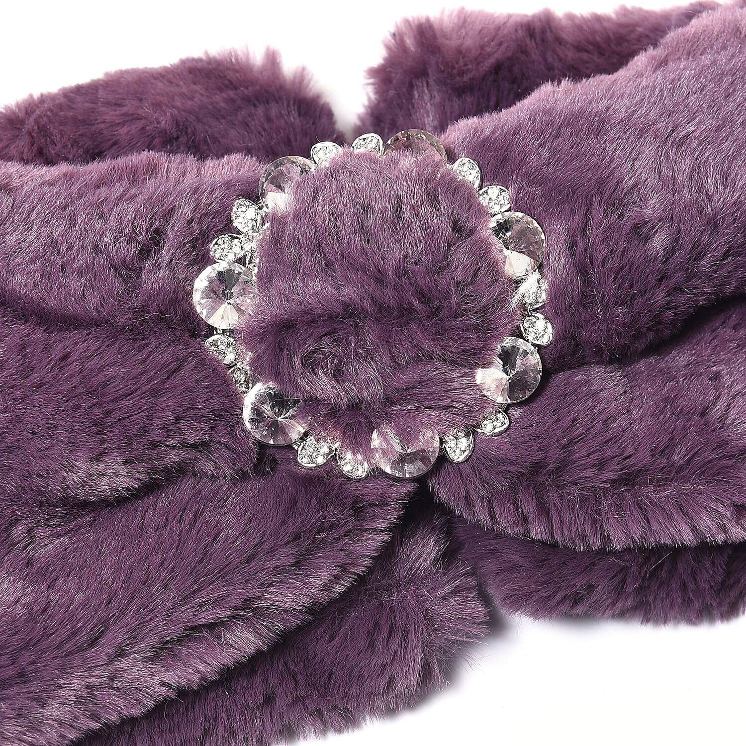 Bowknot Design Faux Fur Headband (Size 10x55 Cm) - Purple