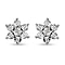 Diamond Floral Stud Earrings in Platinum Plated Sterling Silver