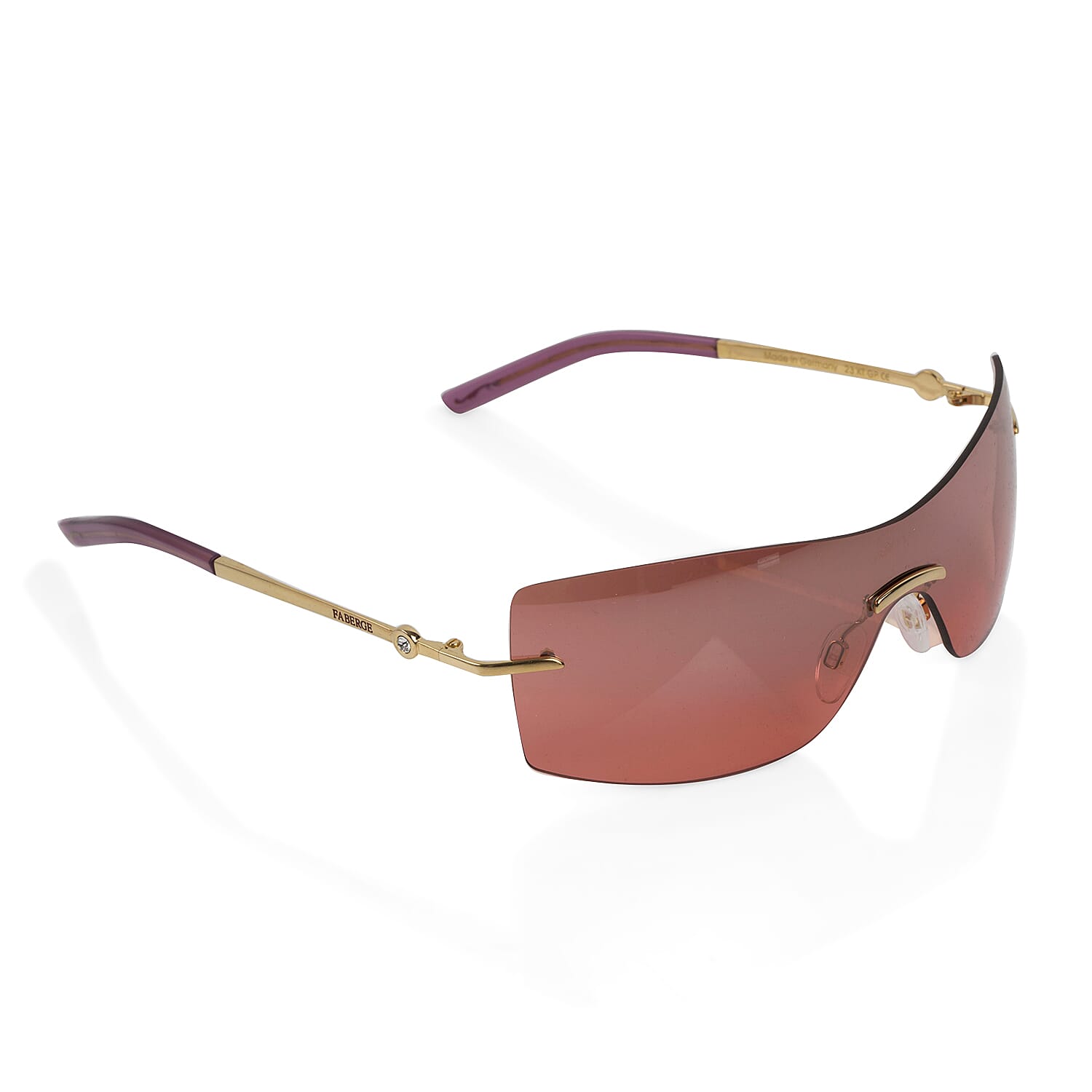 FABERGE Classic Sunglasses 23 Ct Gold Plated Frame - Raspberry Colour