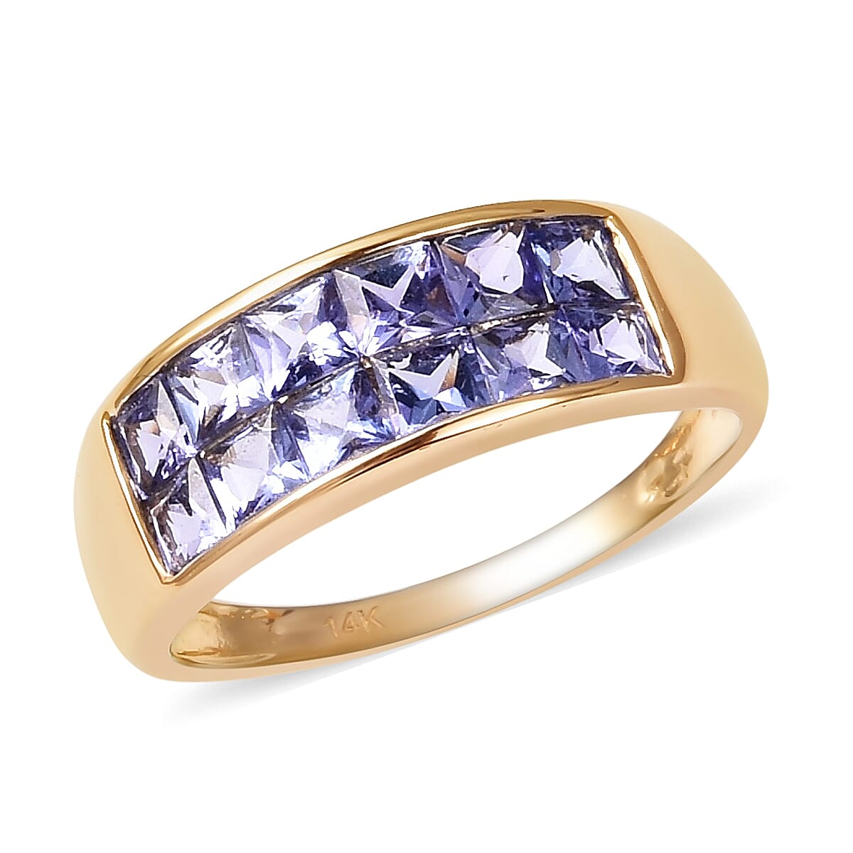 Close Out 14K Yellow Gold Tanzanite (Sqr) Band Ring 2.00 Ct.