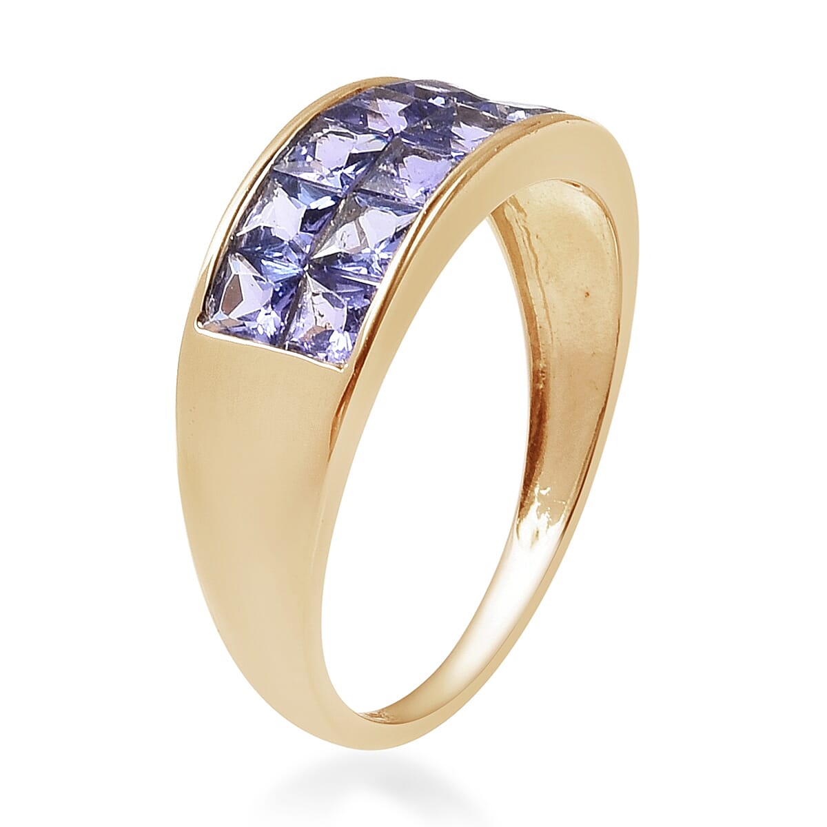 Close Out 14K Yellow Gold Tanzanite (Sqr) Band Ring 2.00 Ct.