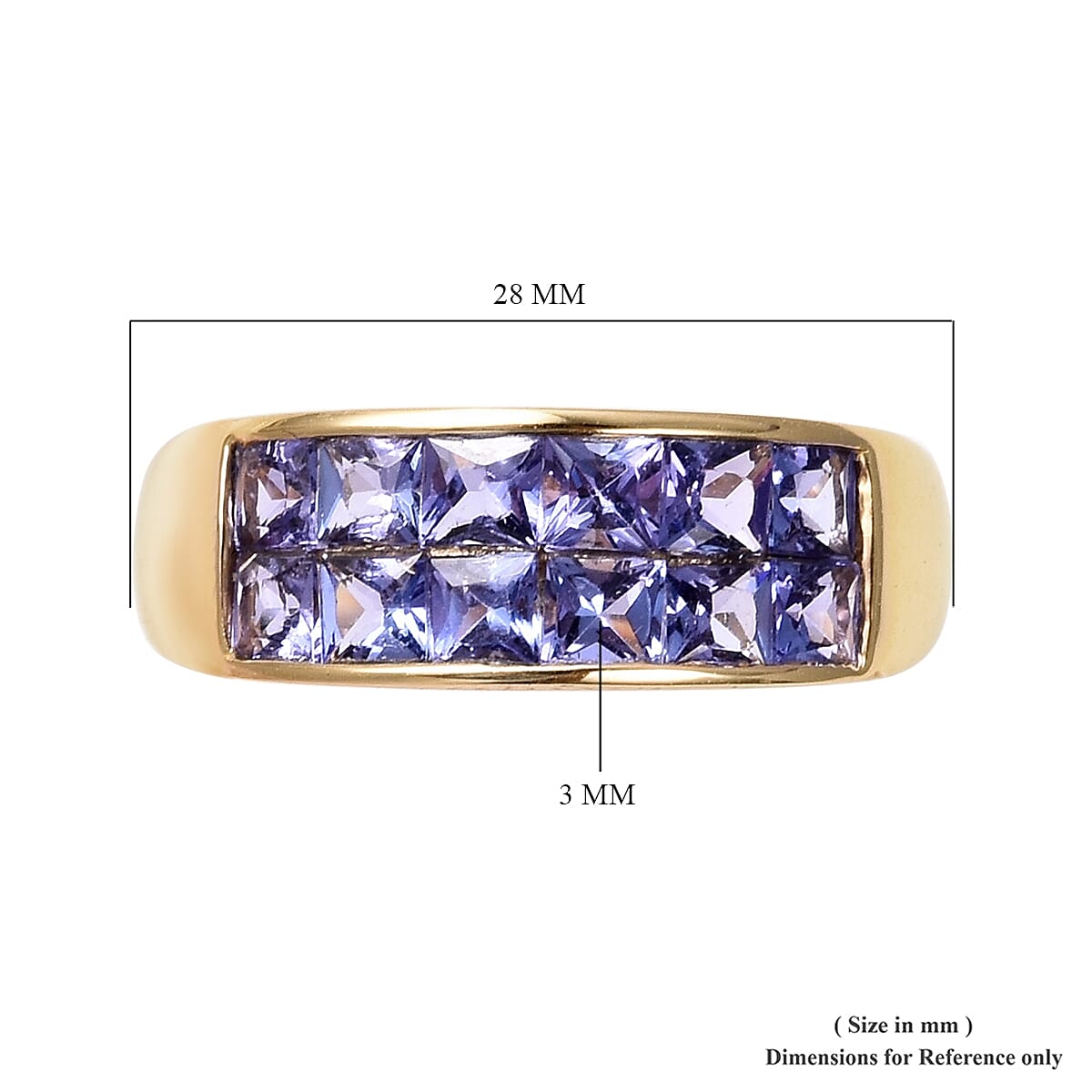 Close Out 14K Yellow Gold Tanzanite (Sqr) Band Ring 2.00 Ct.