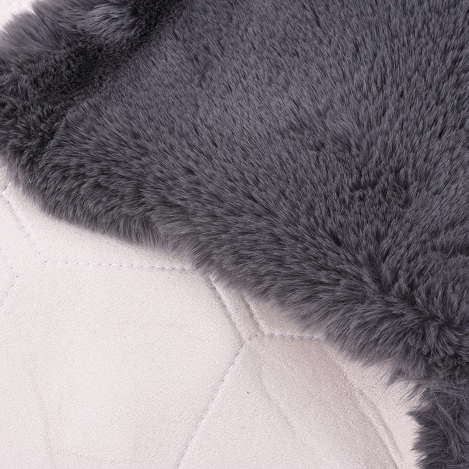 Luxuriously Soft Faux Fur Rug in Grey Colour (Size 60x100 Cm)