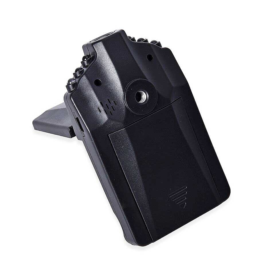 HD Dashcam Plus with Foldable Screen, Car Charger, Suction Cup and 8 GB Memory Card (Size 10.5x6x9 Cm) - Black