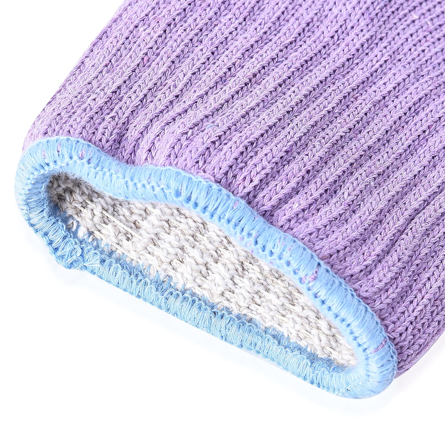 2 Piece Set - Pair of Tuff Gloves (Size 28x15x3.8 Cm) and Silicone Basting Brush (Size 18.5x4 Cm) - Light Purple and White