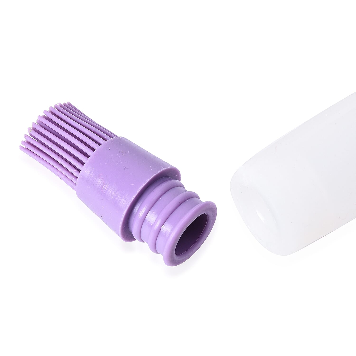 2 Piece Set - Pair of Tuff Gloves (Size 28x15x3.8 Cm) and Silicone Basting Brush (Size 18.5x4 Cm) - Light Purple and White
