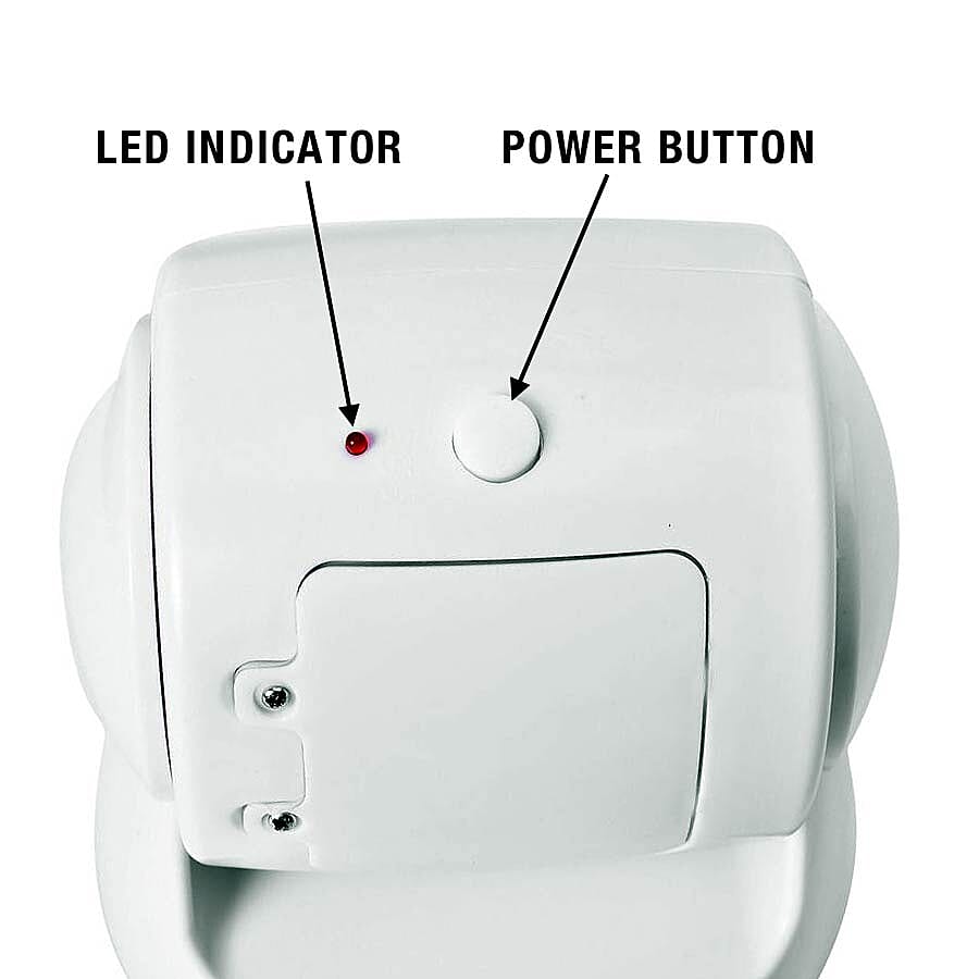 Rotating Wireless LED Porch Light with Built-in Motion and Photo Sensor and Three Light Modes (Size 14x14x14.3 Cm) - White (4xC Battery not Included)