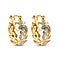 Diamond Hoop Earrings (with Clasp) in 18K Vermeil Rose Gold Plated Sterling Silver 0.012 Ct.