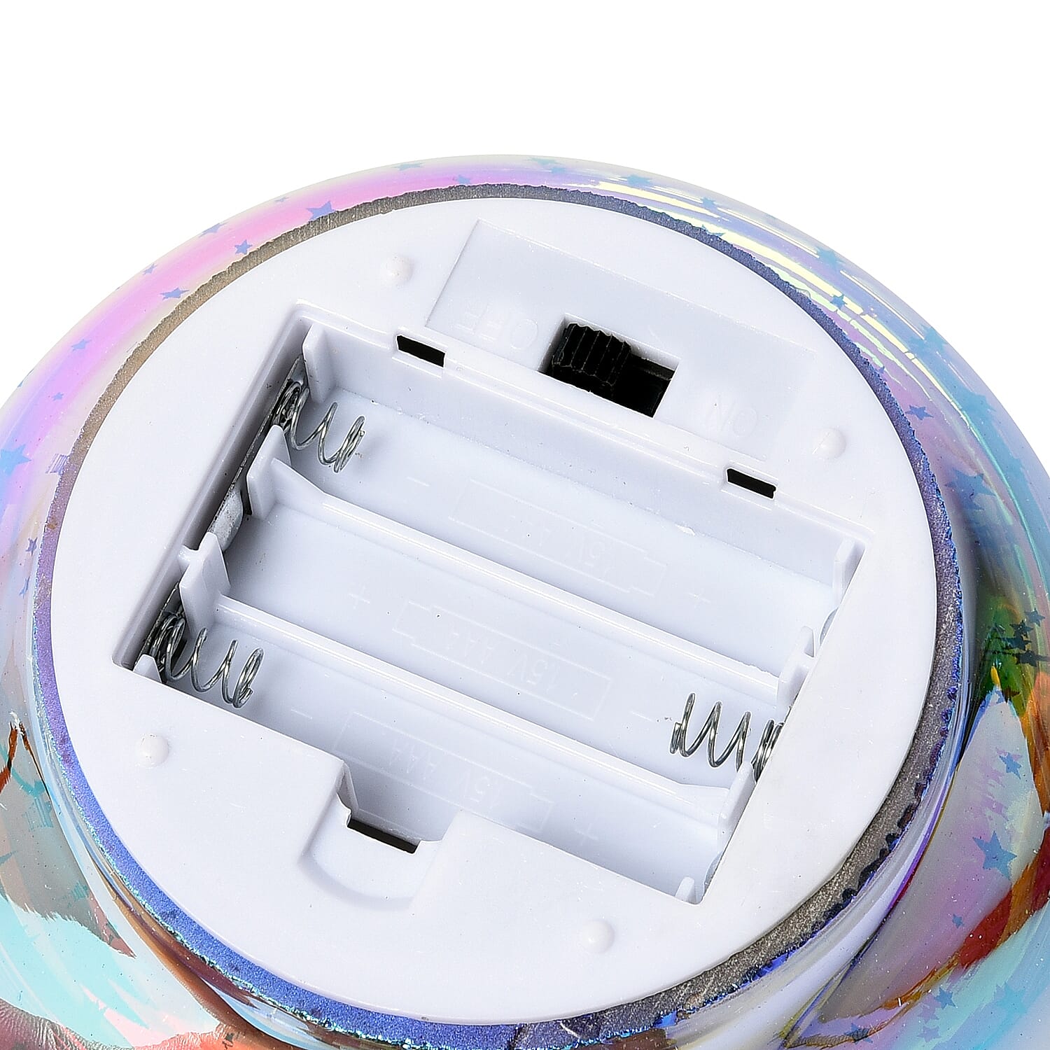 Home Decor - Silver Colour 3D Glass Multicolour LED Lamp (Size 12x12 Cm) - Star (3xAAA Battery not Included)