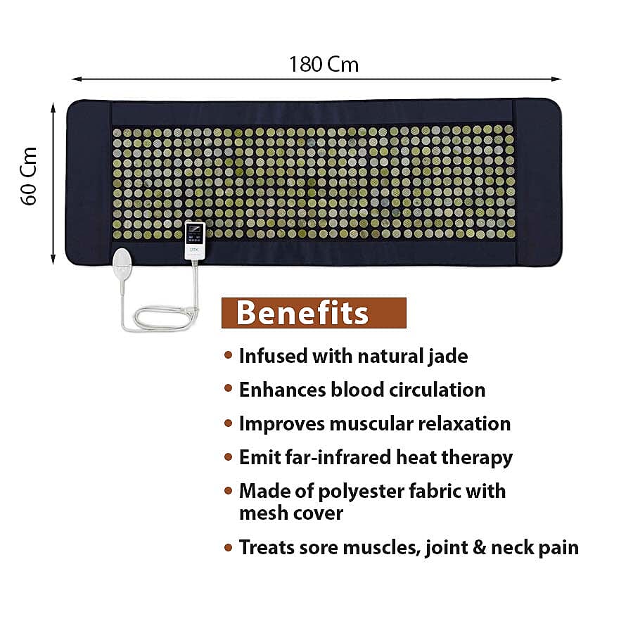 UTK FIR Infrared 220W Natural Jade Heating Pad (Size 60x180 Cm) with Plug and Cloth Cover