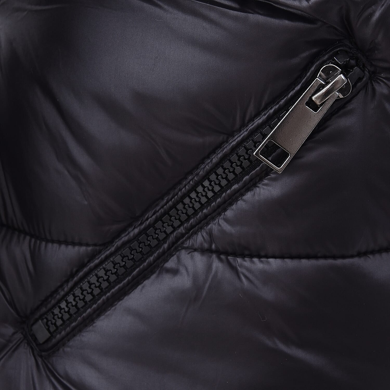 Stylish Short Puffer Jacket For Women (Size Medium/ 10-12) - Black