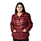 Solid Colour Women Short Puffer Jacket with Two Pockets (Size , M 10-12 ) - Wine Red