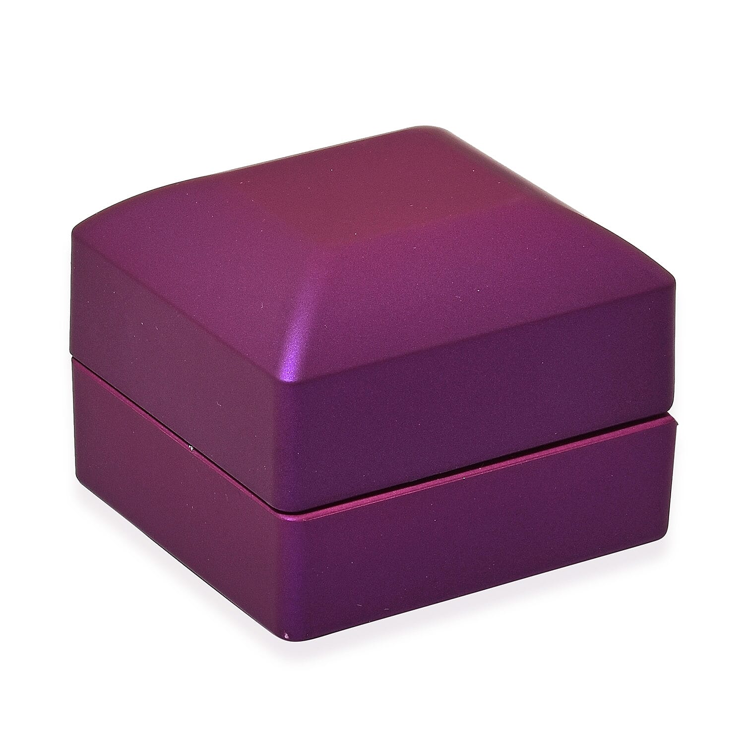 Stocking Filler Gift Idea - Solid Purple Colour Ring Box with LED Light (Size 6.3x6x5 Cm)
