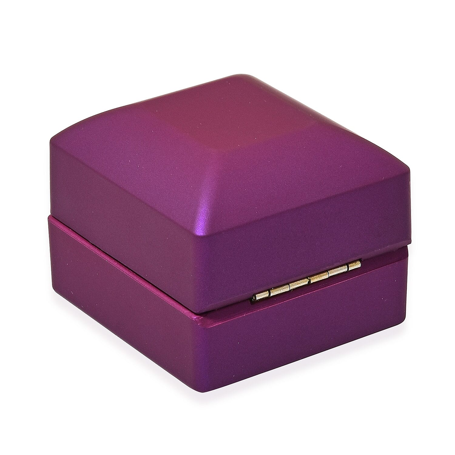 Stocking Filler Gift Idea - Solid Purple Colour Ring Box with LED Light (Size 6.3x6x5 Cm)