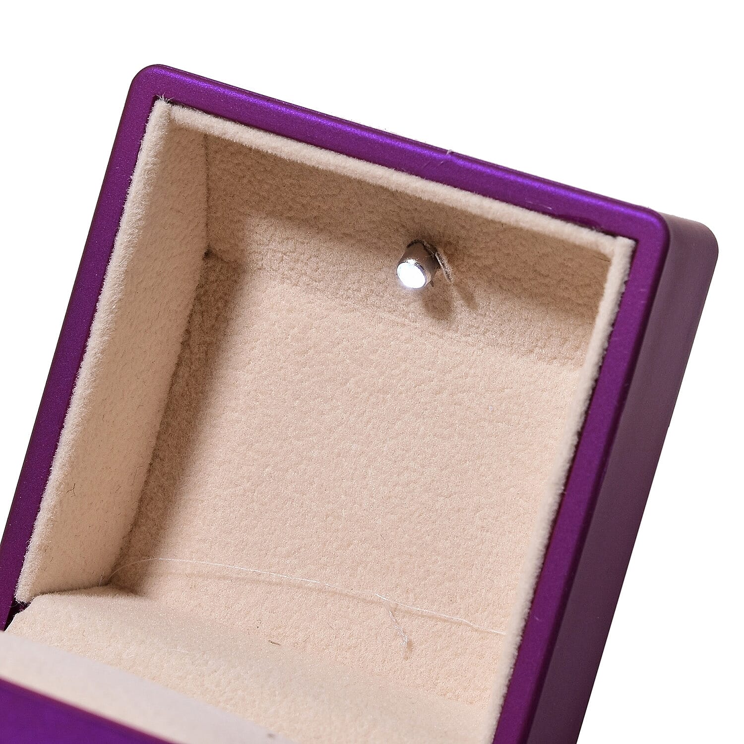 Stocking Filler Gift Idea - Solid Purple Colour Ring Box with LED Light (Size 6.3x6x5 Cm)