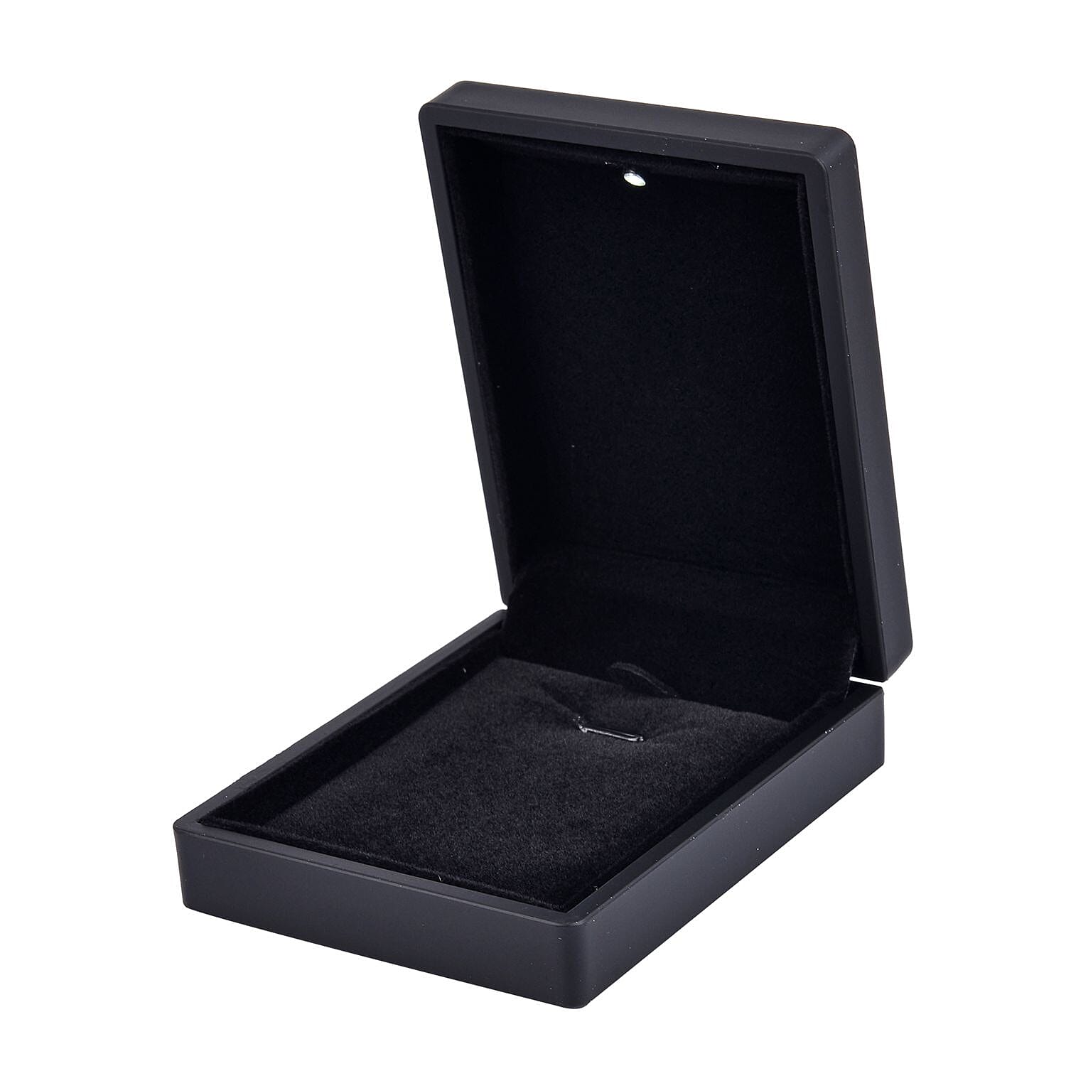 Solid Black Colour Necklace-Earring Box with LED Light (Size 9x3.5x7 Cm)