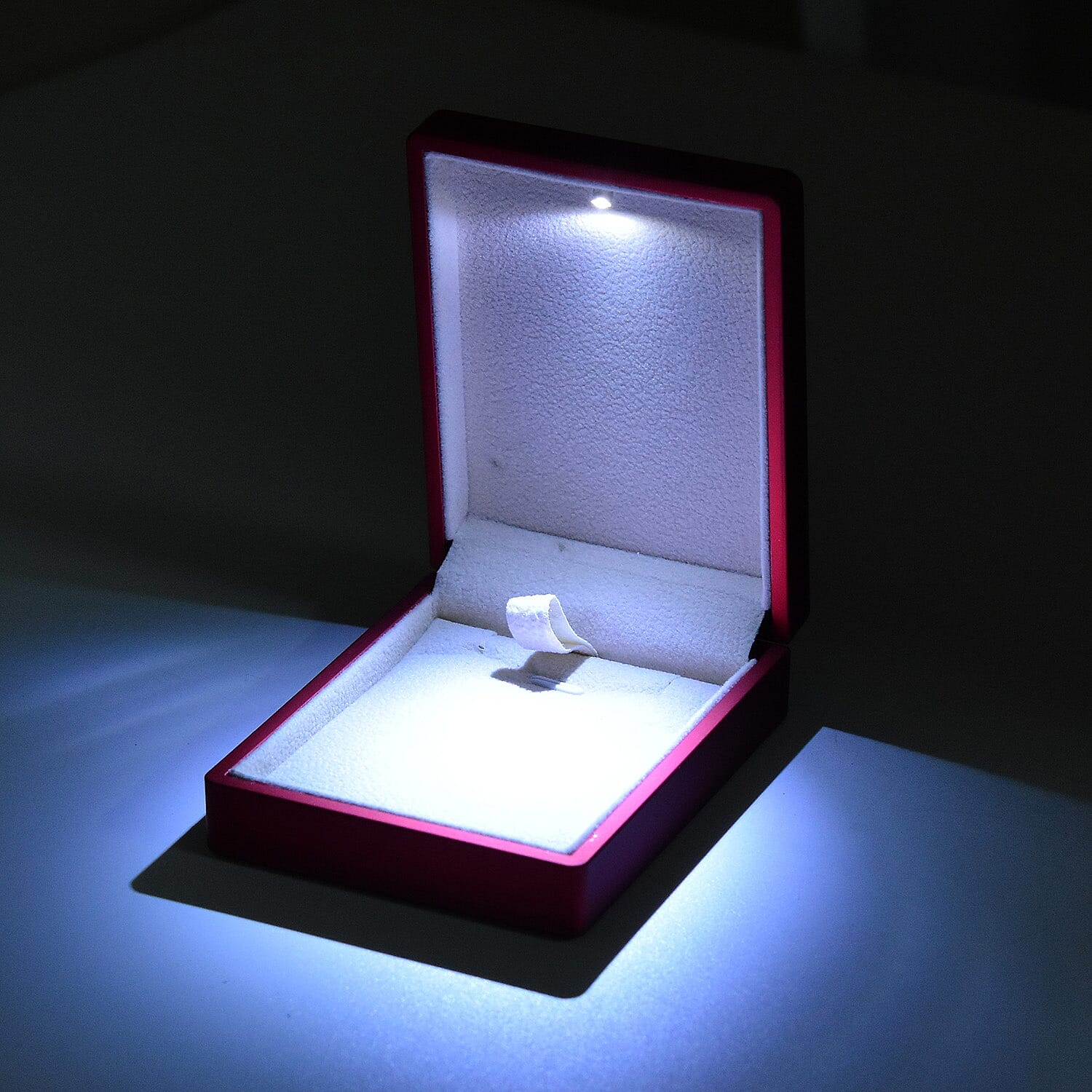 Solid Purple Colour Necklace/Earring Box with LED Light (Size 9x3.5x7cm)